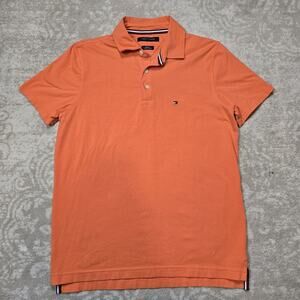 Tommy Hilfiger - Orange slim fit polo - men's size small